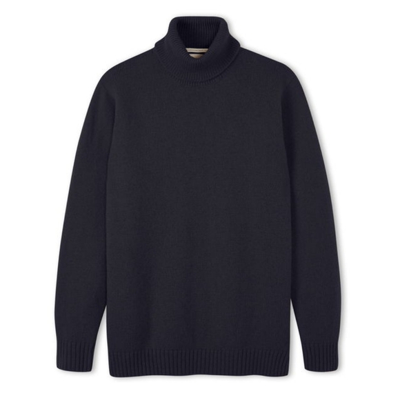 NWT Peregrine Makers Polo Neck Jumper in Navy - size XL - Picture 1 of 16